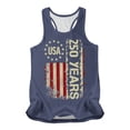 thumbnail image 4 of Wang6 Womens 4th of July Racerback Tank Tops Plus Size Summer USA Flag Printed Sleeveless Tops Causal Patriotic Independent Day Loose Graphic Tshirts 0429liNavy M, 4 of 5