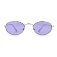 thumbnail image 3 of Hippie Micro Narrow Oval Pop Color Lens Metal Rim Sunglasses Gold Purple, 3 of 4
