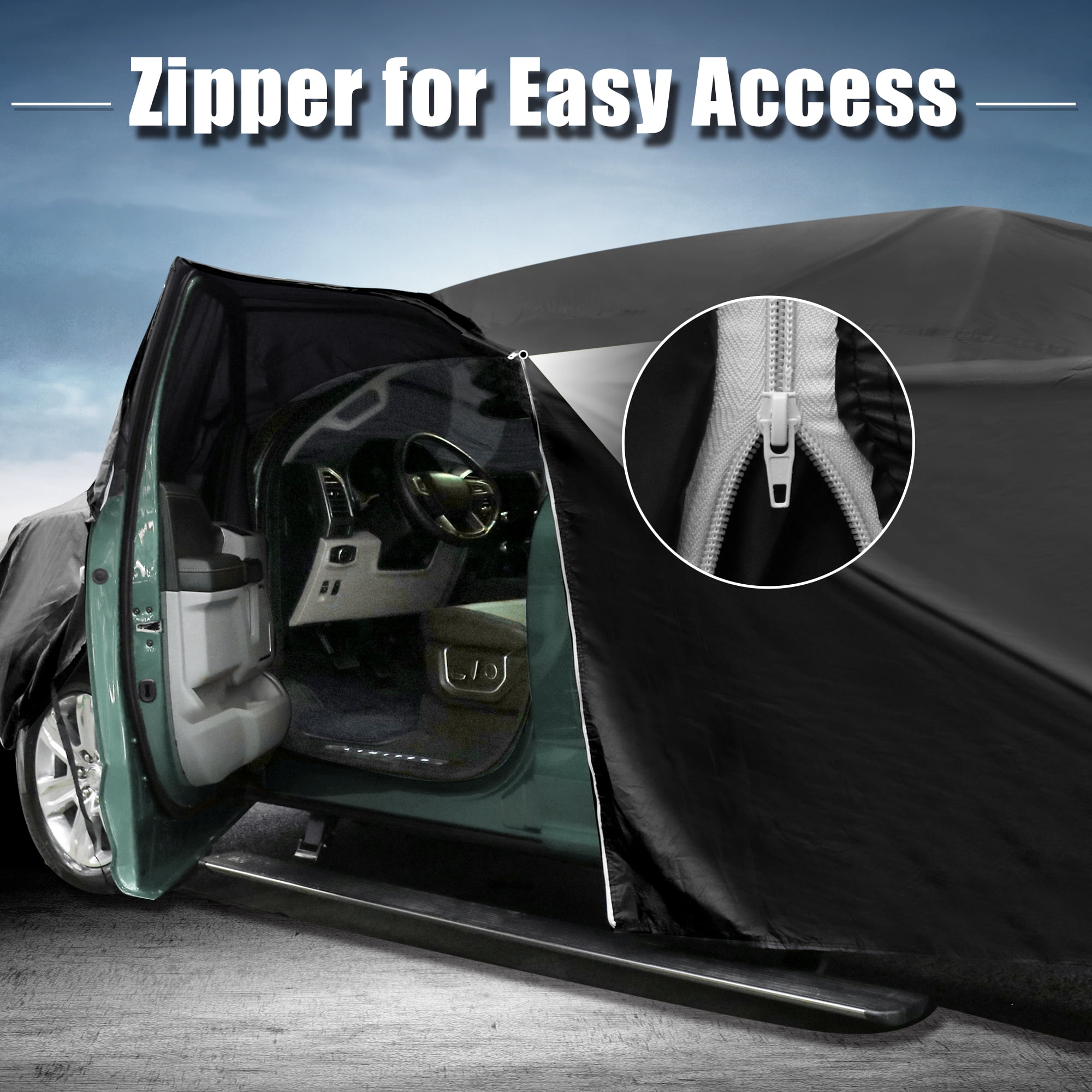 Unique Bargains Pickup Truck Cover for Toyota Tacoma Crew Cab Pickup 4-Door Waterproof
