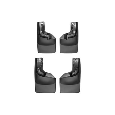WeatherTech Custom No Drill Splash Guard MudFlaps compatible with 2023-2024 Ford Super Duty, Front & Rear Set - Black