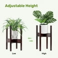thumbnail image 2 of DEWEL Adjustable Bamboo Plant Stand for 8.6 to 12.2 Inch Pots Dark Brown, 2 of 7