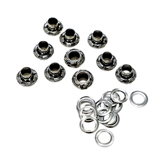 10 ojales con arandelas - Fácil instalación - Ojales metálicos ligeros - Ojal Estilo A