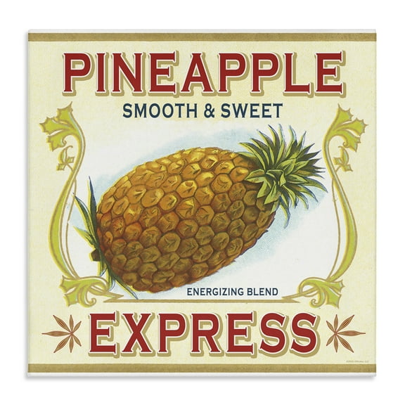 Stupell Industries Smooth & Sweet Pineapple Food & Beverage Painting Wrapped Canvas Art Print Wall Art, 17 x 17