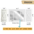 thumbnail image 5 of Heavy Duty Large Window Mirror with Shutters Wall Decor, Distressed Wood Windowpane Mirror( Window Mirrorx1,Shuttersx2),Rustic White, 5 of 6