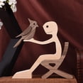 thumbnail image 4 of Tkrady Wooden Dog Cat Family Statue, Handmade Wood Decoration, Cute Puppy, Kitty and People Statue Sculpture Ornament Collectible Figurine Craft Arts for Home, Office, Living Room (I（S）), 4 of 7