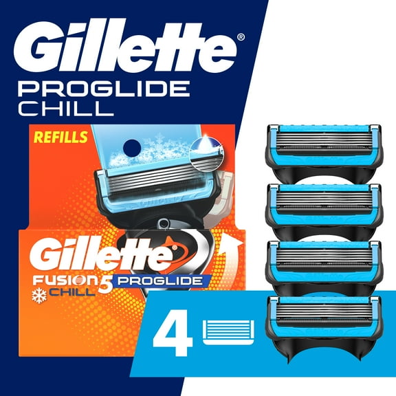 Gillette ProGlide Chill Razor Refills for Men, 4 Blade Refills