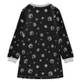 thumbnail image 6 of Girls' long-sleeved dress Cute Cat Paws Girls' A-line dress with ribbed cuffs Soft and comfortable, 6 of 6