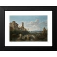 thumbnail image 2 of César Van Loo 24x18 Black Modern Framed Museum Art Print Titled - A River Landscape with Ruins of an Aqueduct, 2 of 5