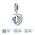 thumbnail image 4 of ROSIANNA 925 Sterling Silver Charm for Bracelets Baby Footprints Dangle Charms Women Bracelet Charm, 4 of 7