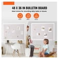 thumbnail image 2 of Cork Board 48x36, White Linen Bulletin Board for Home Office, 2 of 7