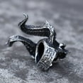 thumbnail image 6 of ZMY Home Biker Ring Stainless Steel Giant Jewelry Cool Punk Rock Horned King of Demon Skull Ring (10), 6 of 8