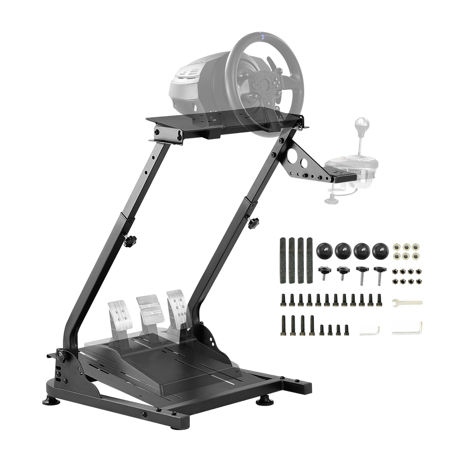 Grefinity Racing Wheel Stand, soporte de volante ajustable en altura, cabina de simulador de carreras para Logitech G920 G29 G923 G27 G25, Thrustmaster T300RS TX F458 T500RS T150 Xbox PS4 PS5 PC