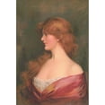 thumbnail image 2 of Carle J. Blenner 18x24 Gold Ornate Framed and Double Matted Museum Art Print Titled - Girl with Long Brown Hair in a Red Dress (1905), 2 of 4