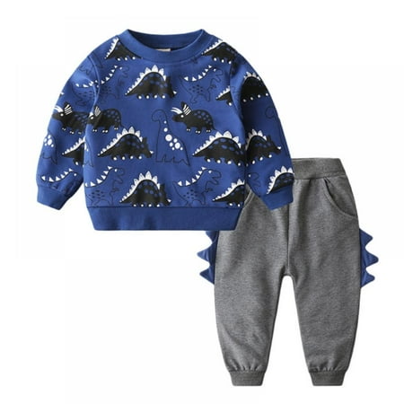 

Toddler Baby Boy Outfits Long Sleeve Sweatshirt Pullover Top Jogger Pants Set Tracksuit Fall Winter Clothes 2PCS