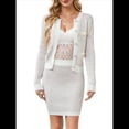 thumbnail image 3 of Conjunto de 2 Piezas de Cárdigan Estilo Preppy para Mujer, Falda, Top de Punto Informal de Larga con Botones y Falda Ajustada. XL, 3 of 10