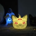thumbnail image 3 of Gallickan Spooky Three-Eyed Black Cat LED Candle Lamp, Halloween Decor Flameless Tealight, Gothic Resin Tabletop Ornament, 1pc, 3 of 5