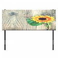 thumbnail image 3 of Sunflower Headboard, Sunflower on Wooden Old Board Bouquet Floral Mother Earth Photo, Upholstered Decorative Metal Bed Headboard with Memory Foam, Full Size, Brown Green Yellow, by Ambesonne, 3 of 4