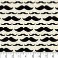 thumbnail image 2 of David Textiles 44" x 1 Yard Cotton Mustache Stripe Sewing & Craft Fabric Precut, Cream|Black, 2 of 7