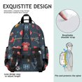 thumbnail image 5 of Football and Rugby Navy Pattern Cute School Backpack Bag for School with Padded Back and Adjustable Shoulder Straps 15.25"x11.5"x5.25", 5 of 5