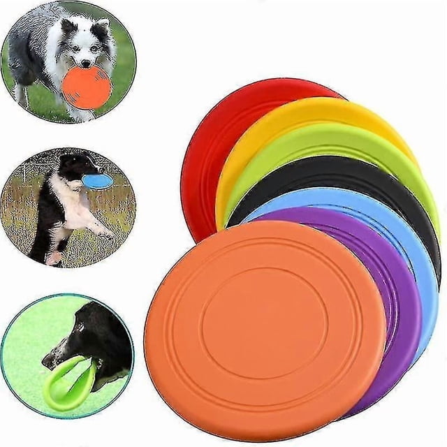 7 Pack Dog Flying Disc,puppy Flyer Dog Toy,dog React Faster Training Interactive Toys Silicone Floating Saucer