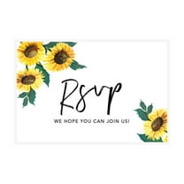Koyal Wholesale 56-Pk RSVP Postcards for Wedding Sunflowers Cardstock Response Reply Cards, "4 x 6"