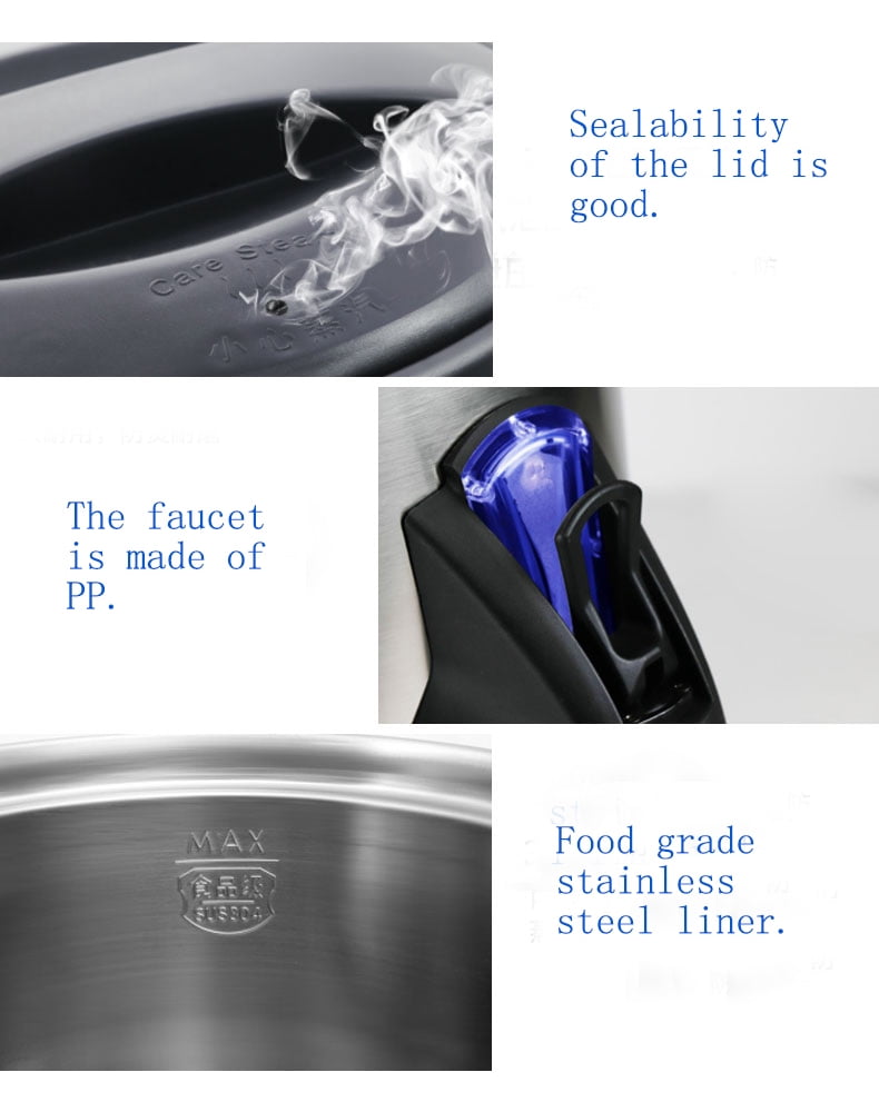 INTSUPERMAI Hot Water Dispenser with Faucet Liquid Boiler Heater Warmer Kettle Stainless Steel 11.6L