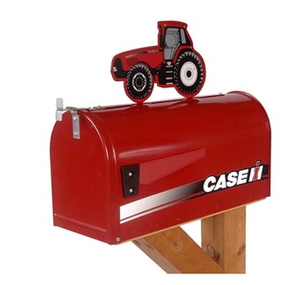 Case IH Rural Style Mailbox with Topper Tractor Red