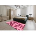 thumbnail image 5 of Ahgly Company Machine Washable Indoor Rectangle Abstract Hot Pink Area Rugs, 8' x 12', 5 of 7