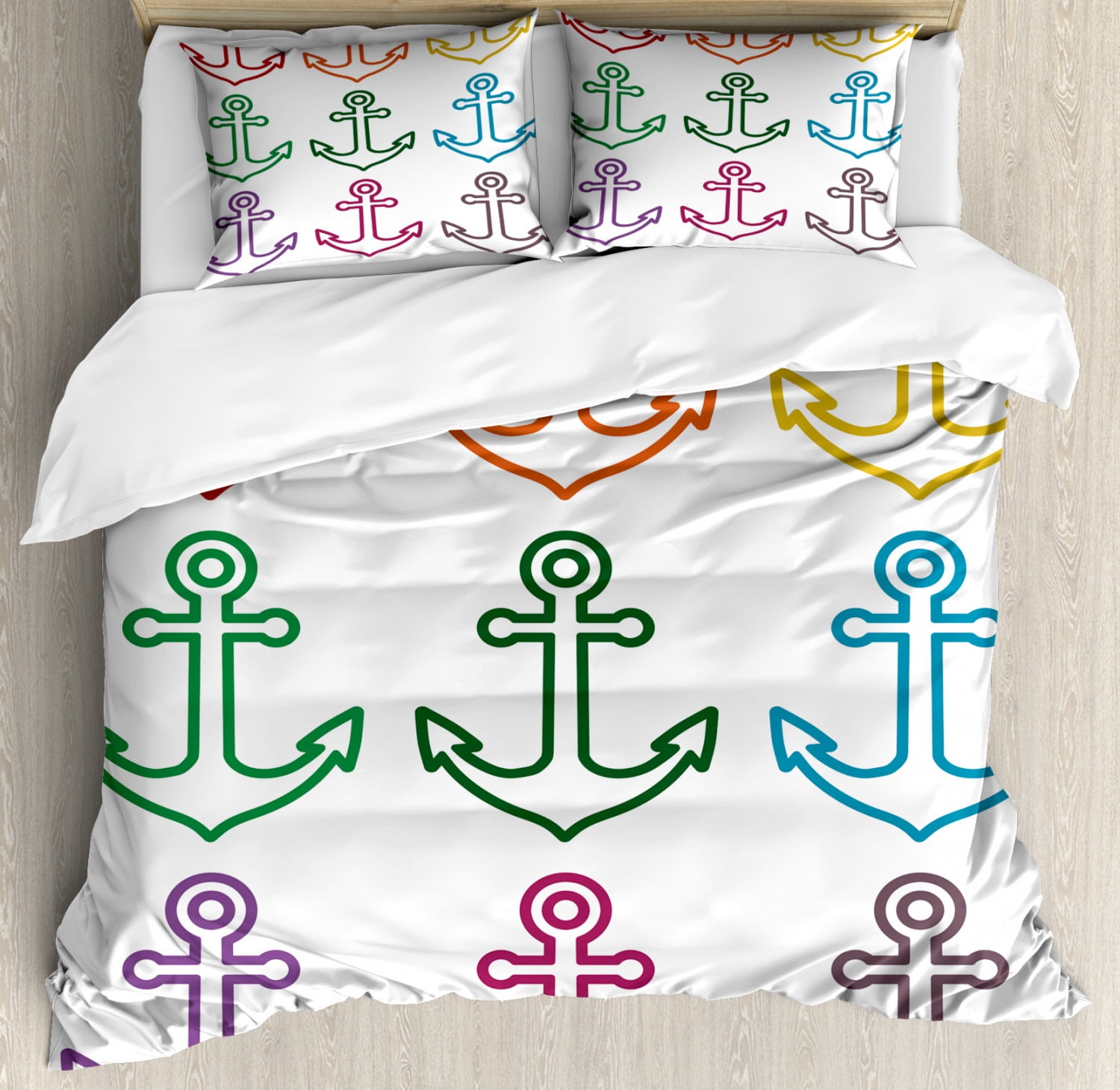 Maritime Anchors 3-Piece Quilted Bedding Set NCU0TH1214