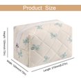 thumbnail image 3 of Quilted Cotton Makeup Bag Travel Cosmetic Bag for Women Girls, Zipper Make Up Pouch, Bow Pattern Toiletry Organizer Makeup, Portable Storage Bag (Blue Bow Tie), 3 of 7