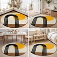 thumbnail image 4 of Round Rugs 3Ft, Modern Boho Round Area Rug Washable Indoor Throw Carpet, Geometric Abstract Art Small Non Slip Circle Rug for Bedroom Living Room Home Decor Aesthetic, 4 of 8