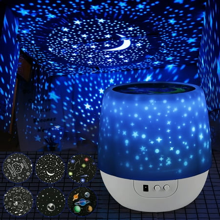 

Star Projector Night Light LED Colorful Starry Light Lamp with 6PCS Projection Films Kids Gifts for Bedroom Sleep Best Wedding Birthday Christmas