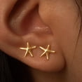 thumbnail image 2 of Faty-T Gold Earrings for Women Trendy 14K Gold Plated Small Starfish Stud Earrings Dainty Lightweight Minimalist Simple Hypoallergenic Earrings Jewelry Gifts for Her, 2 of 7