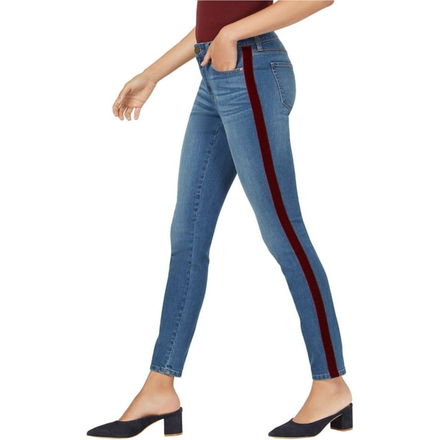 maison Jules Jeans Ajustés à Rayures Latérales pour Femmes, Bleu, 4