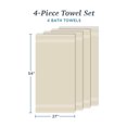 thumbnail image 3 of WelHome 4 Piece EVERYDAY USE 100% Cotton Bathroom Towels Set, 450 GSM, 4 Bath towels 27" x 54", Soft Lightweight, Hotels, Spa and Gym – Brown Rice, 3 of 9