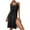 Black, variant on Women Swimsuit Solid Crochet Beach Swimwear Overall Split Long Swimsuit Smock