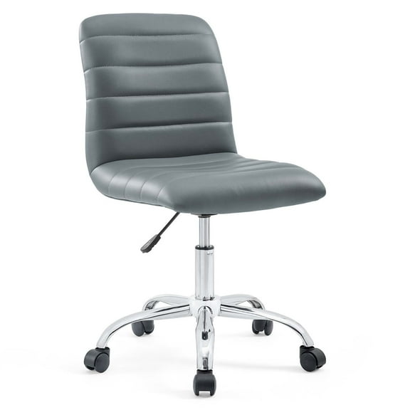 Ergode Ripple Armless Mid Back Vinyl Office Chair - Gray