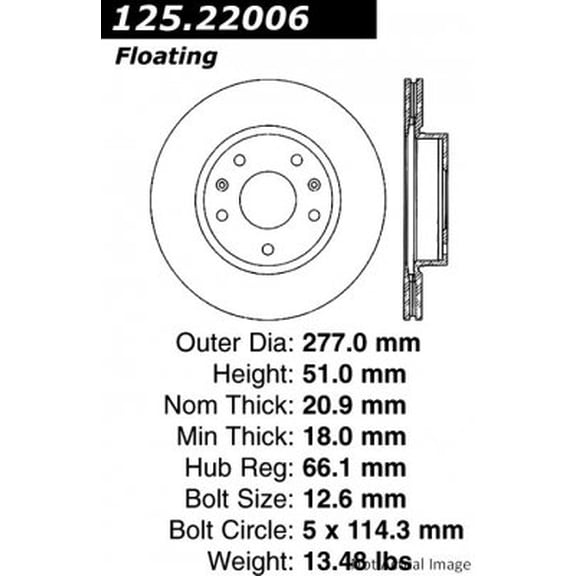 Centric Parts Disc Brake Rotor P/N:125.22006 Fits select: 2002-2005 LAND ROVER FREELANDER
