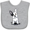 thumbnail image 3 of Inktastic B/W Frenchie (Darks) Boys or Girls Baby Bib, 3 of 4