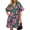 Green, variant on Short Sleeve Women Floral Print Loose Fit Lapel V-neck Casual Mini Dress