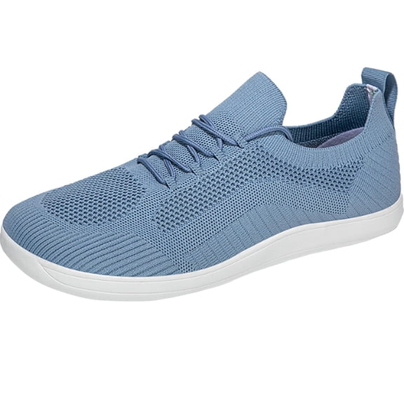 Domuza Womens Orthopedic Shoes Arch Support Slip on Non Slip Sneakers Wide Width Mesh Stretch House Shoes Comfort 2026 Foam Shoes Blue 8.5(EU-41)