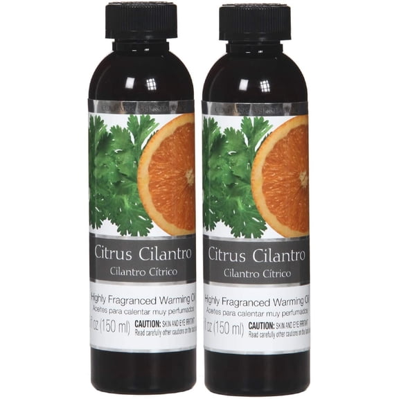 Hosley Set of 2, 5 oz Citrus Cilantro Fragrance Warming Oils