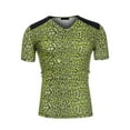 thumbnail image 5 of INSPIRE CHIC Men's Leopard Printed T-Shirt V Neck Short Sleeves Top XL Green Black, 5 of 6