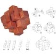thumbnail image 3 of Juego de rompecabezas de rompecabezas de bloques de madera de 6 piezas Juegos de rompecabezas de madera entrelazados 3D - Juguetes mentales ideales y regalo para niños y adolescentes oso de fresa Juguete, 3 of 5