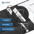 thumbnail image 2 of Davis Group Easyview Premium, Round Ring, Customizable, View Binder, 6 Pack (Black, 2"), 2 of 8