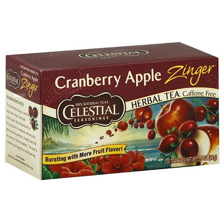 seasonings celestial apple tea cranberry zinger caffeine herbal count pack