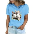 thumbnail image 2 of Tops de Cuello Alto para las Mujeres Amante Impreso Camiseta Cuello Redondo Manga Corta, Poliéster Spandex, 2 of 7
