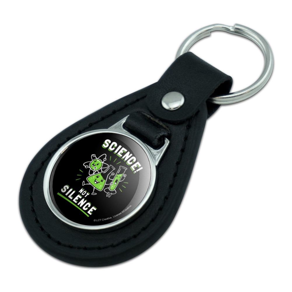 Black Leather Science Not Silence Funny Humor Keychain - Walmart.com