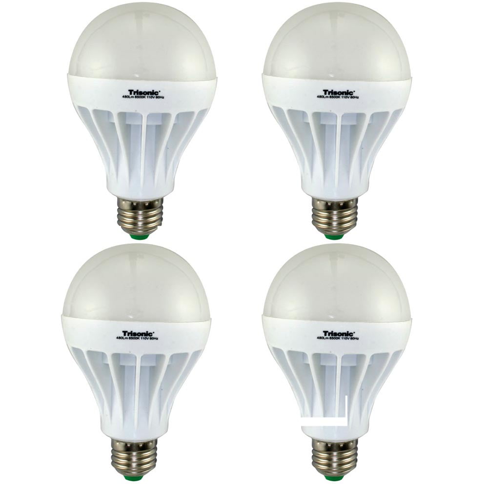 4Pk LED Light Bulb Daylight 12 Watt Energy 480 Lumens 100 W Output Replacement - Walmart.com ...