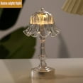 thumbnail image 3 of Vintage Table Lamp Transparent Night Light, 5.5" Tea Light Candle Holders - Led Bedside Lamp Ambient Lighting for Bedroom Decor, Retro Decorative Ornament for Home Living Room Birthday Gift A, 1Pcs, 3 of 7